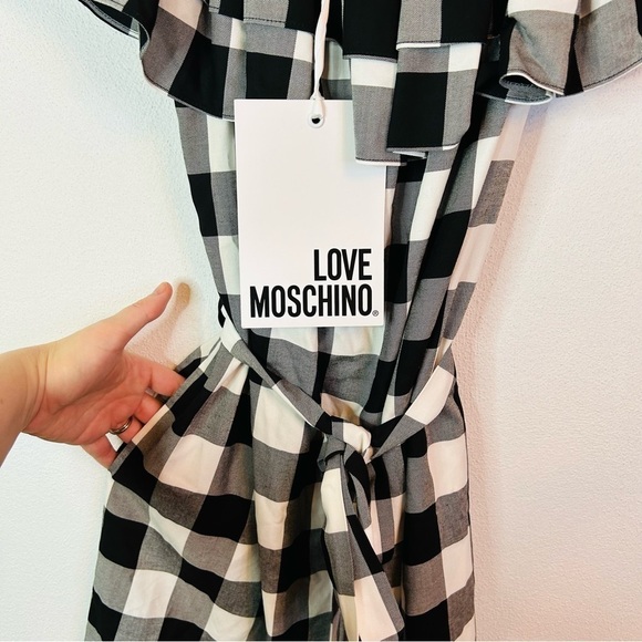 NWT Love Moschino Gingham Checkered Cherry Patch Dress 4 - Picture 6 of 11
